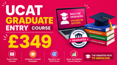 UCAT Graduate Entry Course tailored for graduate-entry medicine applicants — expert video lessons, strategies and exam focus — £349